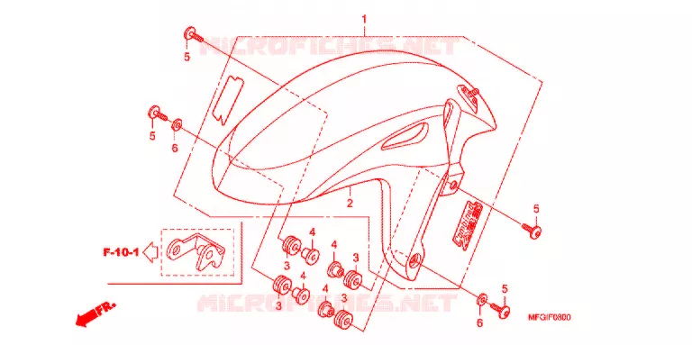 GARDE BOUE AVANT Honda MOTO 600 HORNET 2012  CB600FAC