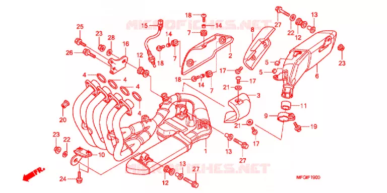 SILENCIEUX D'ECHAPPEMENT Honda MOTO 600 HORNET 2012  CB600FAC