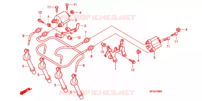 BOBINE D'ALLUMAGE Honda MOTO 600 HORNET 2012  CB600FAC