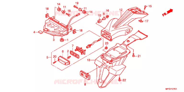 FEU ARRIERE (2) Honda MOTO 600 HORNET 2012  CB600FAC