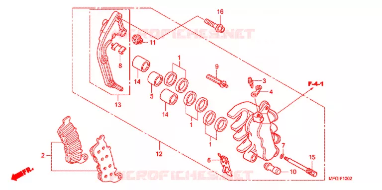 MACHOIRE DE FREIN AVANT G.  Honda MOTO 600 HORNET 2012  CB600FAC