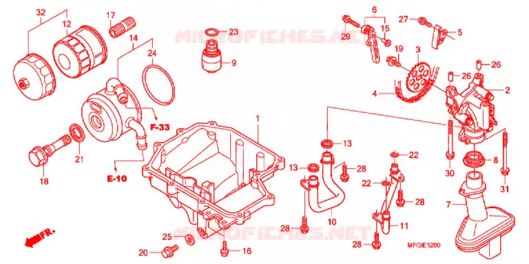 CARTER - POMPE - FILTRE A HUILE Honda MOTO 600 HORNET 2012  CB600FAC