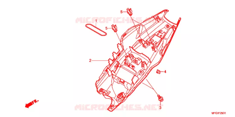 GARDE-BOUE ARRIERE (2) Honda MOTO 600 HORNET 2012  CB600FAC