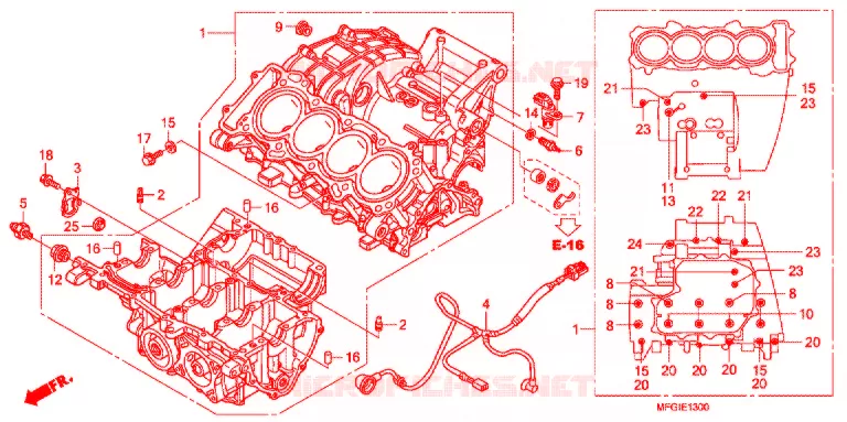 CARTER MOTEUR Honda MOTO 600 HORNET 2012  CB600FAC