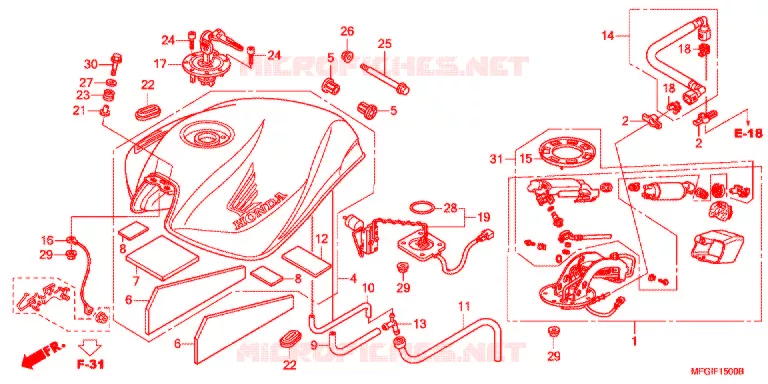 RESERVOIR A CARBURANT Honda MOTO 600 HORNET 2012  CB600FAC