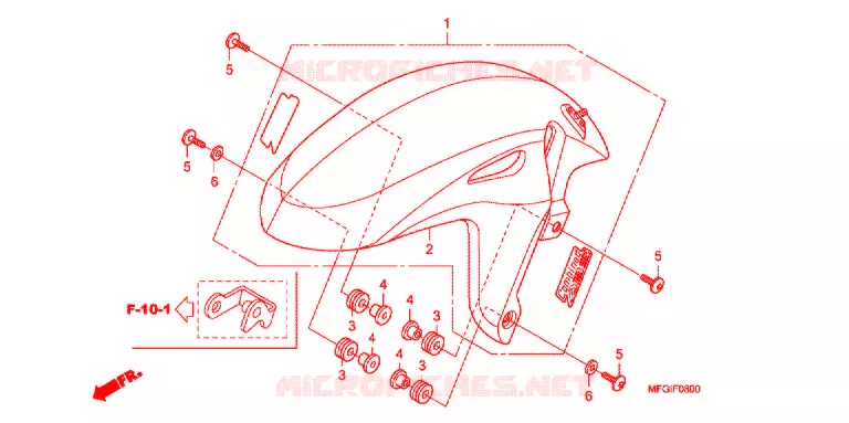 GARDE BOUE AVANT Honda MOTO 600 HORNET 2012  CB600FAC