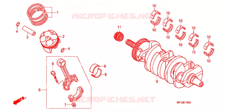 VILEBREQUIN - PISTON Honda MOTO 600 HORNET 2012  CB600FAC