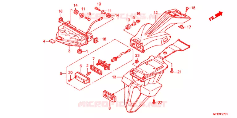 FEU ARRIERE (2) Honda MOTO 600 HORNET 2012  CB600FC