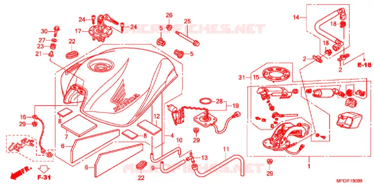 RESERVOIR A CARBURANT Honda MOTO 600 HORNET 2012  CB600FC