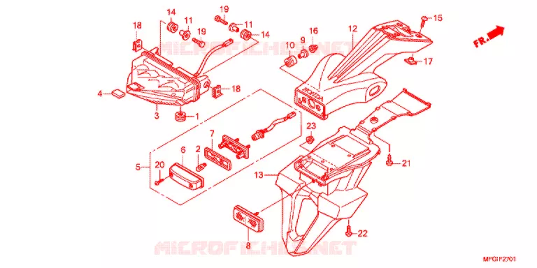 FEU ARRIERE (2) Honda MOTO 600 HORNET 2012  CB600FC