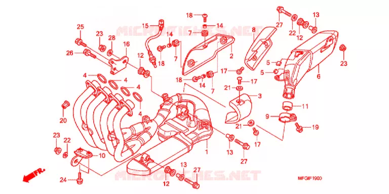 SILENCIEUX D'ECHAPPEMENT Honda MOTO 600 HORNET 2012  CB600FC