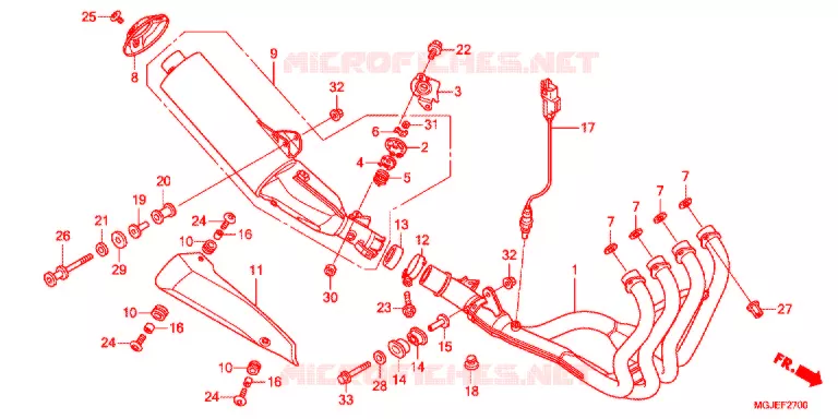 SILENCIEUX D'ECHAPPEMENT Honda MOTO 1000 CBF 2015  CBF1000FAC