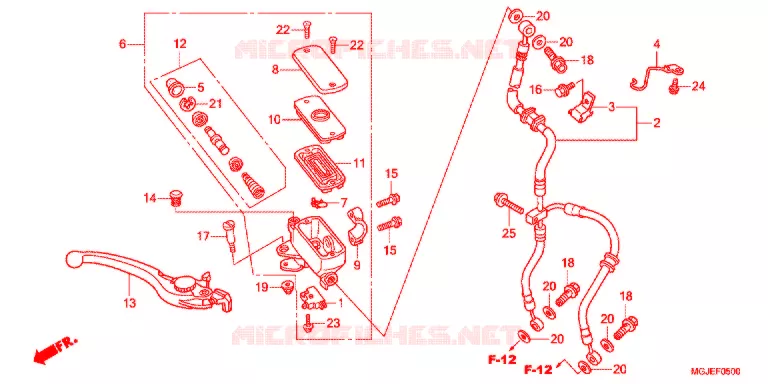 MAITRE CYLINDRE DE FREIN AVANT (CBF1000F) Honda MOTO 1000 CBF 2012  CBF1000FC