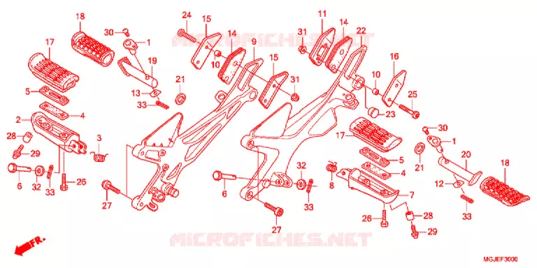REPOSE PIED Honda MOTO 1000 CBF 2012  CBF1000FC