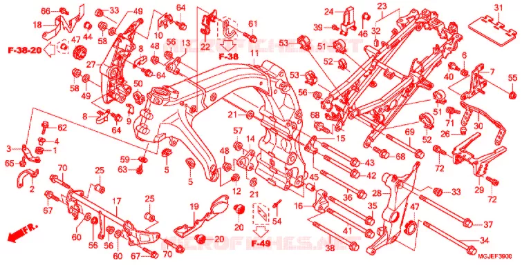 CADRE Honda MOTO 1000 CBF 2012  CBF1000FSC