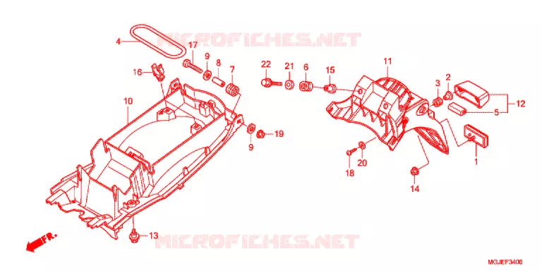 GARDE-BOUE ARRIERE Honda MOTO 1000 CBF 2012  CBF1000FSC