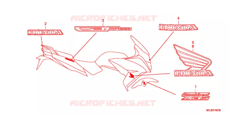 AUTOCOLLANTS Honda MOTO 1000 CBF 2012  CBF1000FTC