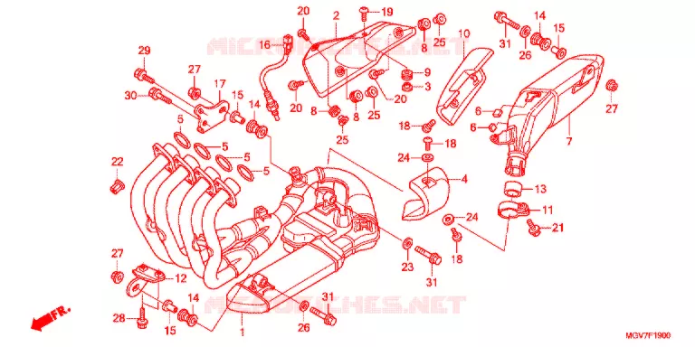 SILENCIEUX D'ECHAPPEMENT Honda MOTO 600 CBR 2012  CBR600FAC