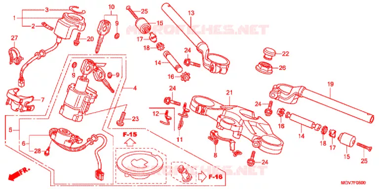 GUIDON - TE DE FOURCHE Honda MOTO 600 CBR 2012  CBR600FC