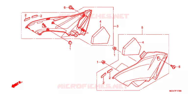 COUVERCLES LATERAUX Honda MOTO 600 CBR 2012  CBR600FC