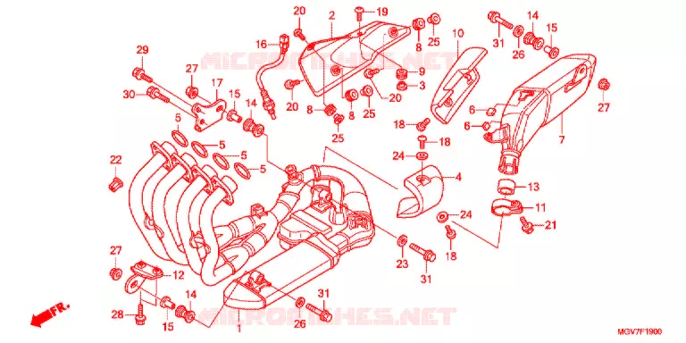 SILENCIEUX D'ECHAPPEMENT Honda MOTO 600 CBR 2012  CBR600FC