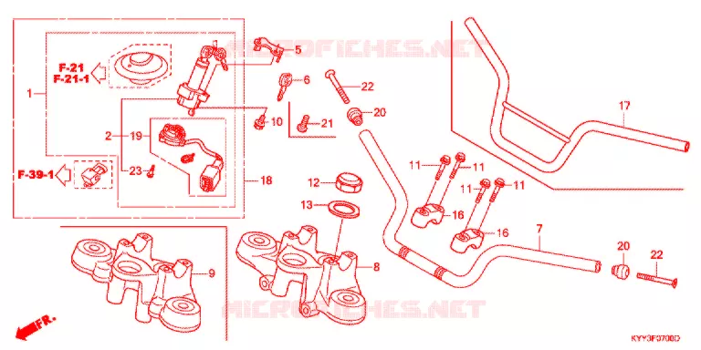 GUIDON - TE DE FOURCHE Honda MOTO 125 CB 2012  CGX125SHC_C