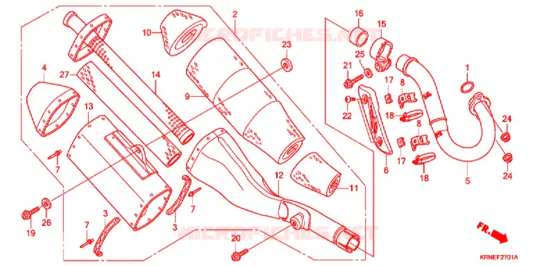SILENCIEUX D'ECHAPPEMENT (CRF250RB/C/D) Honda MOTO 250 CRF 2013  CRF250RD