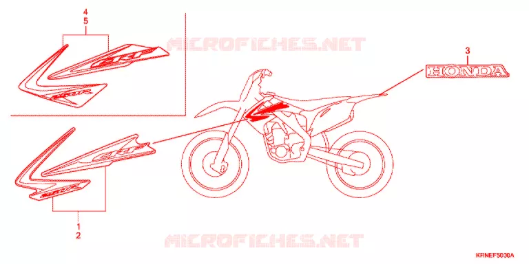 AUTOCOLLANTS Honda MOTO 250 CRF 2013  CRF250RD
