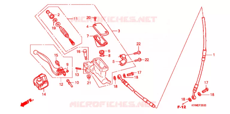 MAITRE CYLINDRE DE FREIN AVANT Honda MOTO 250 CRF 2013  CRF250RD