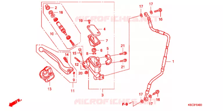 MAITRE CYLINDRE DE FREIN AVANT Honda MOTO 250 CRF 2012  CRF250XC