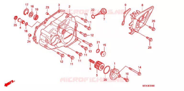 COUVERCLE DE CARTER MOTEUR GAUCHE Honda MOTO 450 CRF 2012  CRF450RC