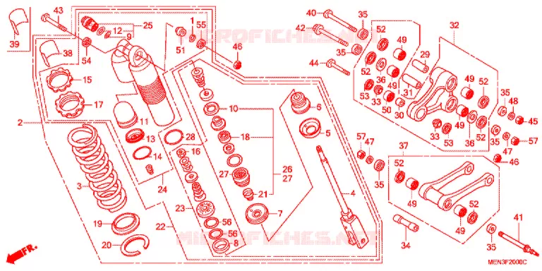 AMORTISSEUR ARRIERE Honda MOTO 450 CRF 2014  CRF450RC