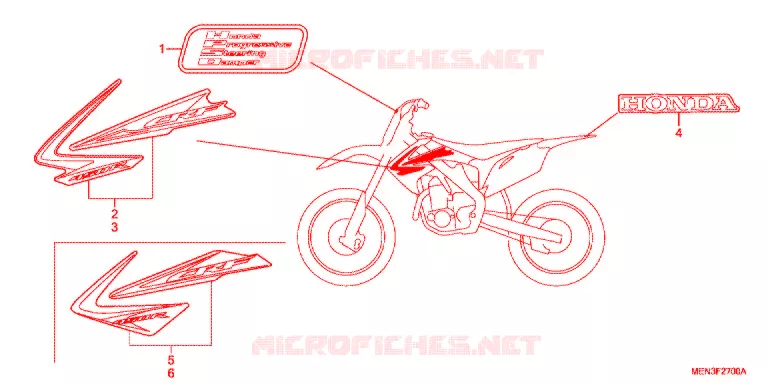 AUTOCOLLANTS Honda MOTO 450 CRF 2014  CRF450RC