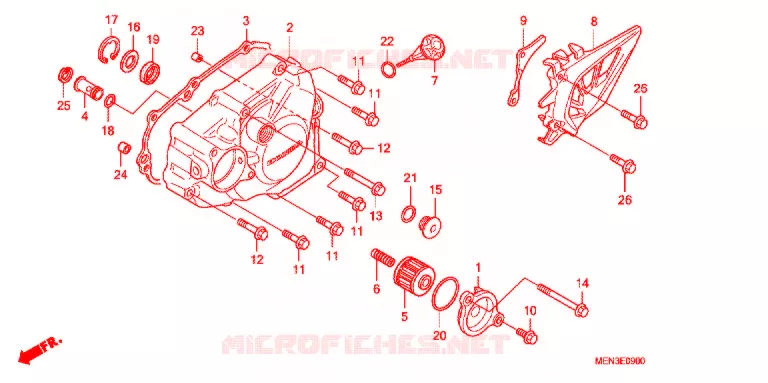 COUVERCLE DE CARTER MOTEUR GAUCHE Honda MOTO 450 CRF 2013  CRF450RC