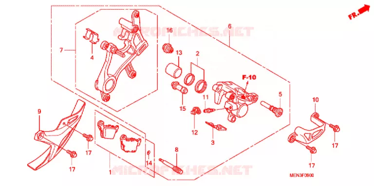 ETRIER DE FREIN ARRIERE Honda MOTO 450 CRF 2013  CRF450RC