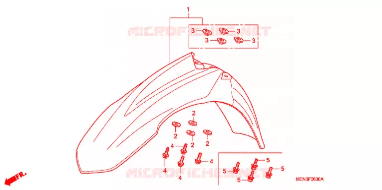 GARDE BOUE AVANT Honda MOTO 450 CRF 2012  CRF450RC