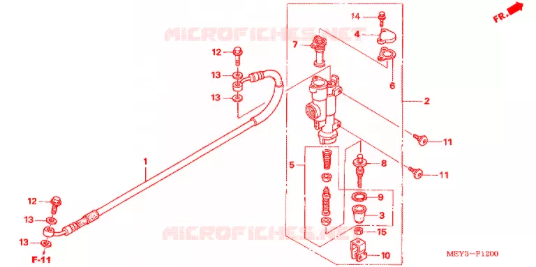 MAITRE-CYLINDRE DE FREIN ARRIERE Honda MOTO 450 CRF 2012  CRF450XC