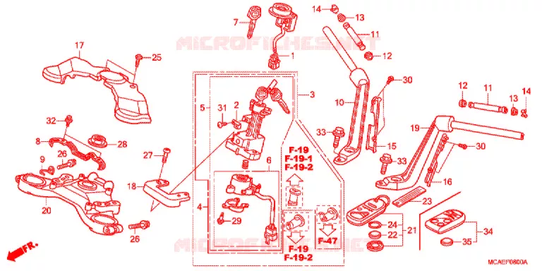 GUIDON - TE DE FOURCHE Honda MOTO 1800 GOLD-WING 2012  GL1800C