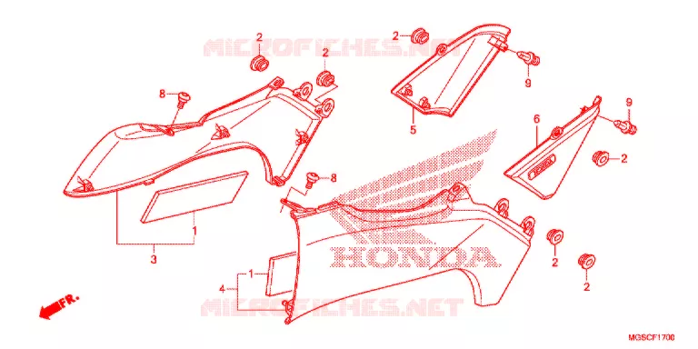 COUVERCLES LATERAUX Honda SCOOTER 700 INTEGRA 2012  NC700DC