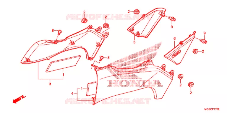 COUVERCLES LATERAUX Honda SCOOTER 700 INTEGRA 2012  NC700DC
