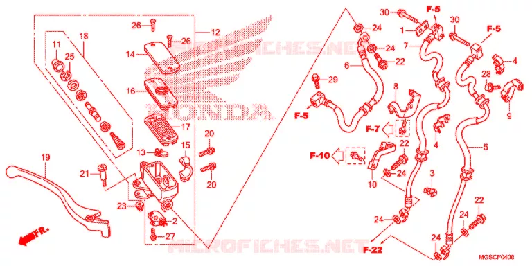 MAITRE CYLINDRE DE FREIN AVANT Honda MOTO 700 INTEGRA 2012  NC700DC