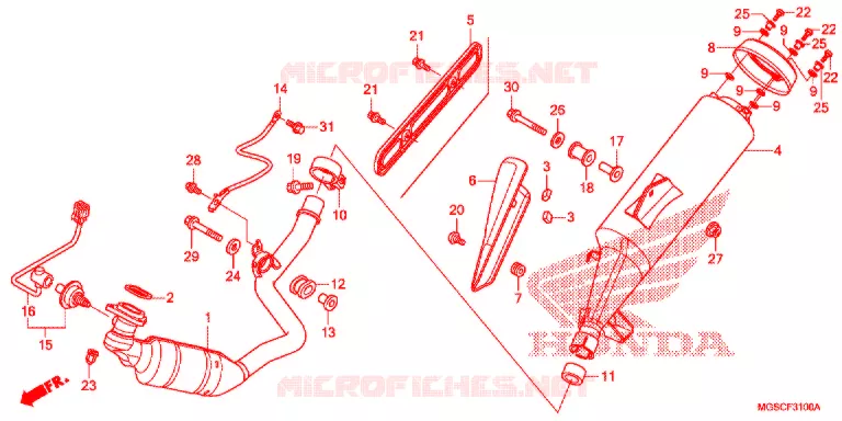 SILENCIEUX D'ECHAPPEMENT Honda SCOOTER 700 INTEGRA 2012  NC700DC