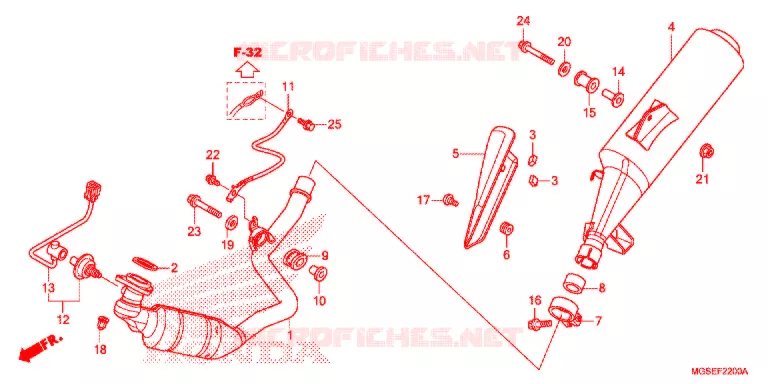SILENCIEUX D'ECHAPPEMENT Honda MOTO 700 NC 2012  NC700SAC
