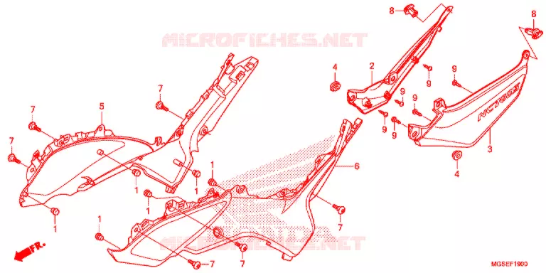 COUVERCLES LATERAUX Honda MOTO 700 NC 2012  NC700SC