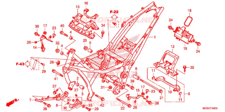 CADRE Honda MOTO 700 NC 2012  NC700SC