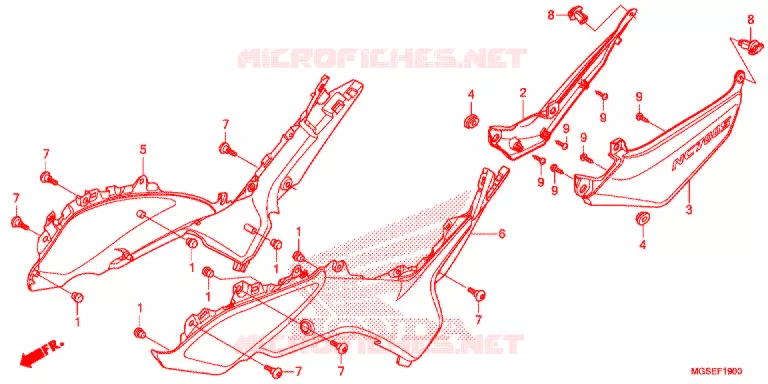 COUVERCLES LATERAUX Honda MOTO 700 NC 2012  NC700SC