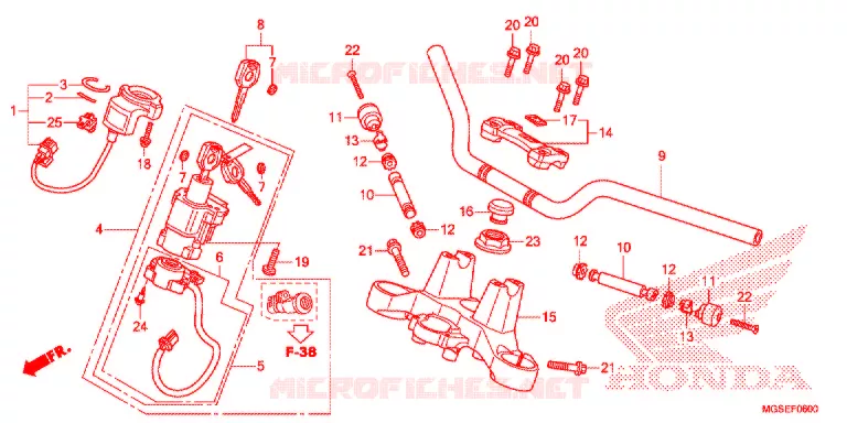 GUIDON - TE DE FOURCHE Honda MOTO 700 NC 2012  NC700SDC