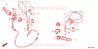 COMMODO   CABLE   RETROVISEUR pour Honda SH 125 R BLANC SPECIAL 3F de 2012