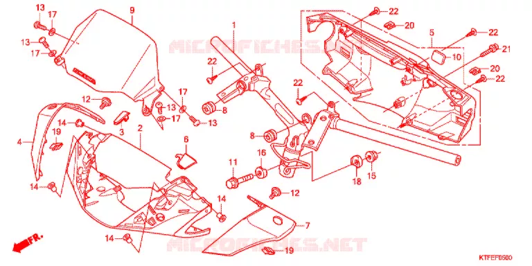 GUIDON - CARENAGE Honda SCOOTER 150 SH 2012  SH150RC