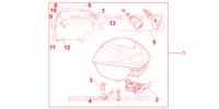 TOP CASE 35L MOONDUST SILVER MET pour Honda SH 300 ABS SPECIAL 5ED de 2012